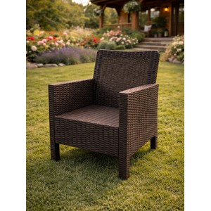 Кресло садовое под ротанг СадКо (темно-коричневый)