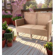 Диван двухместный садовый под ротанг СадКо (бежевый)