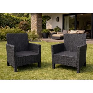Комплект кресел садовых под ротанг 2 шт СадКо (темно-серый)