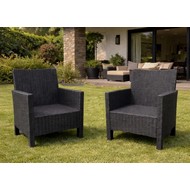 Комплект кресел садовых под ротанг 2 шт СадКо (темно-серый)