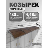 Козырек-навес защитный усиленный четверной (серый, темный)