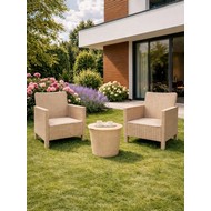Комплект 2 садовых кресла и столик под ротанг СадКо (бежевый)