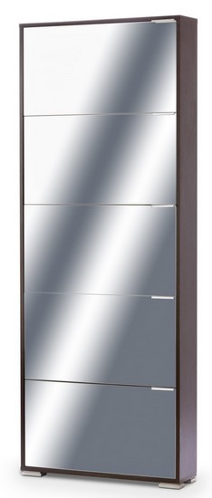 Купить Обувница Viva 5S, цвет - венге/зеркало на boomhome.ru VEN-VIVA-5S-venge_zerkalo